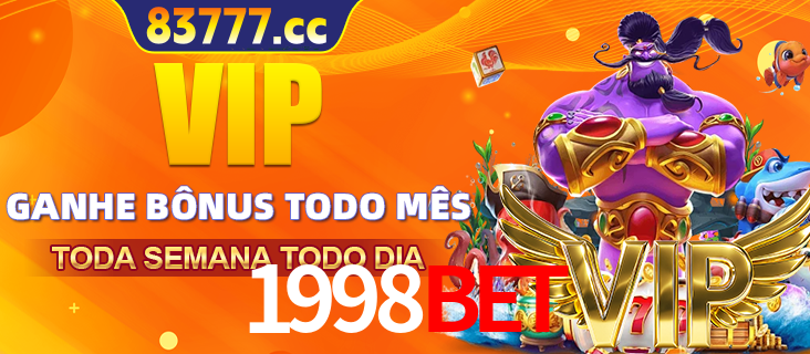 Banner promocional do 1998BET oferecendo 100% de recompensas adicionais contínuas para quem fizer o login diário (Daily sign-in), com um mascote de coelho.